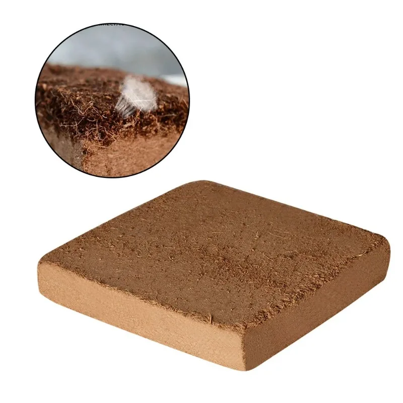 1 pezzo di mattone organico compresso Coco Coir Brick 10x10 cm Fibra di cocco Organico Terreno Pianta Media per la crescita Supporta la crescita delle piante