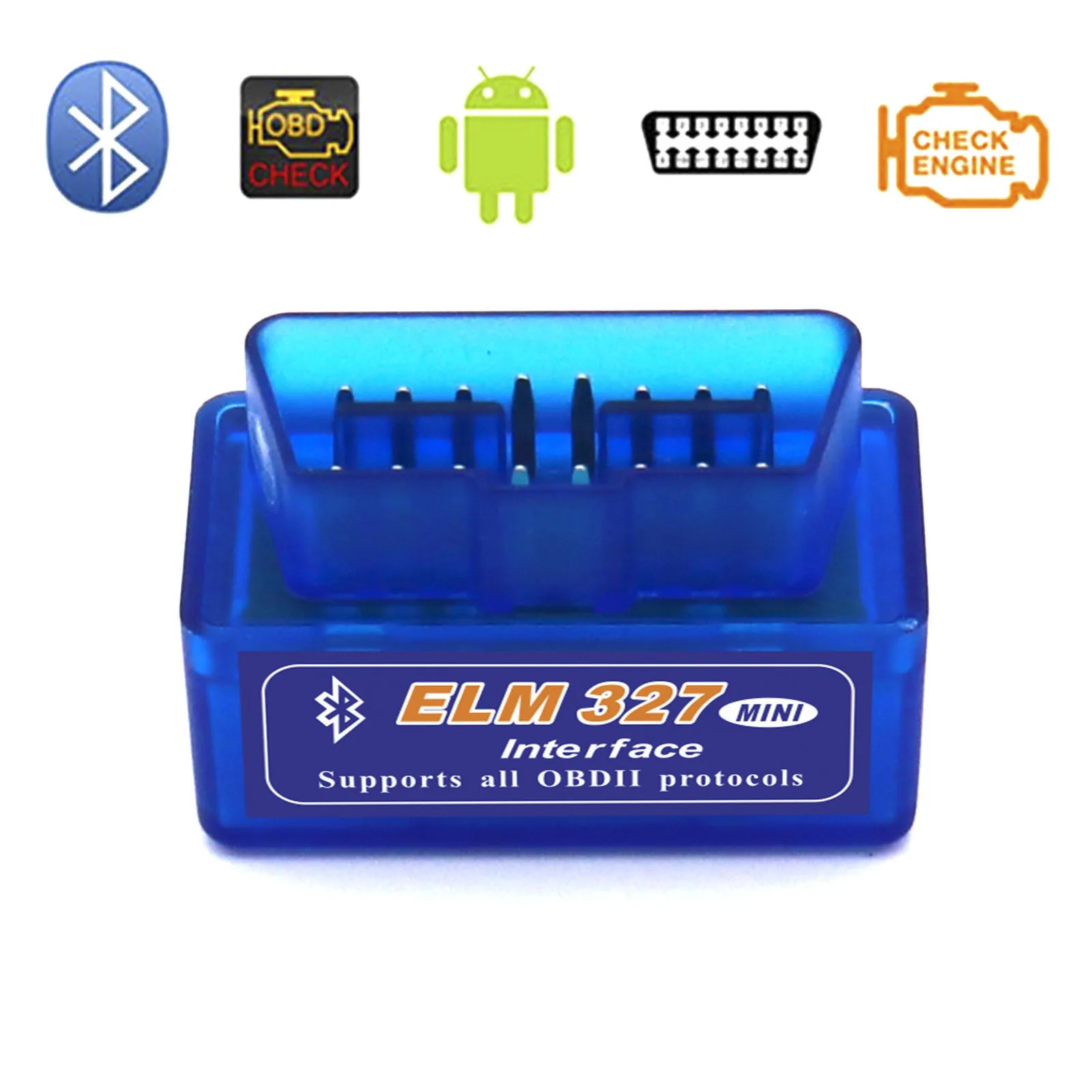 OBD2 HH OBD ELM327 V2.1 블루투스 호환 OBDII CAN 버스 체크 엔진 자동차 자동 진단 스캐너 도구 인터페이스 어댑터 10 ELM327 미니 V2.1 블루투스 OBD 듀얼 모드 자동 판단 5.1, 블루투스 자동차 오류 감지