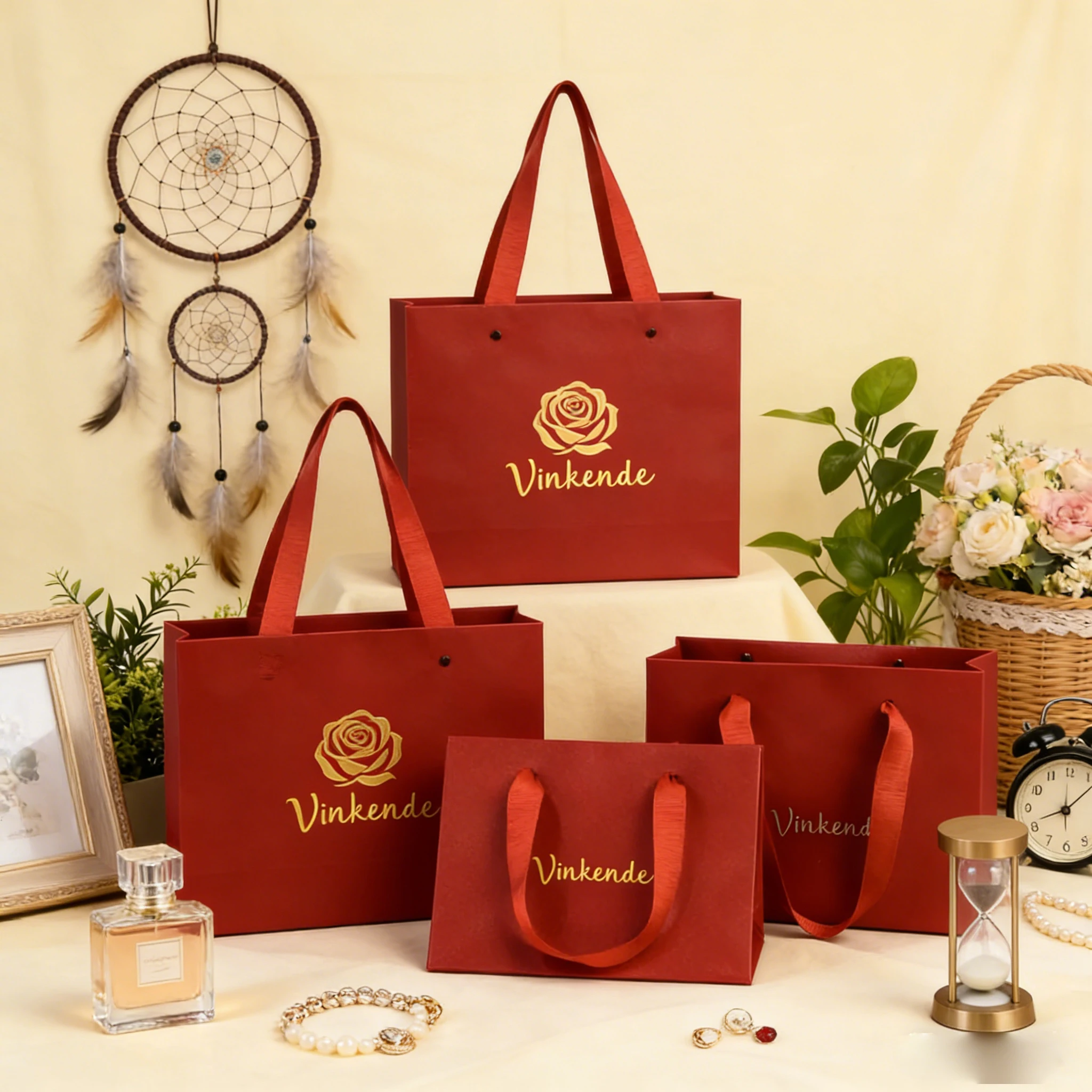 

Подарочные бумажные пакеты класса люкс на заказ с персонализированным логотипом, плотные текстурированные упаковочные мешочки для ювелирных изделий, помады, парфюмерии, свечей, цветов