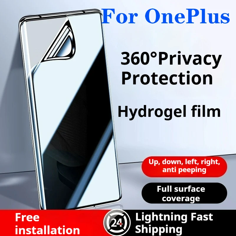 

OnePlus12R 360° Privacy Hydrogel Film For OnePlus 10Pro 1+11 9Pro Anti-Peeping Screen Protector OnePlus13 Soft Ace2 3Pro 1+8