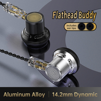 ND DTS flat-headed brother earplug fever-grade HIFI high-quality computer phone round hole semi-in-ear wired earphone