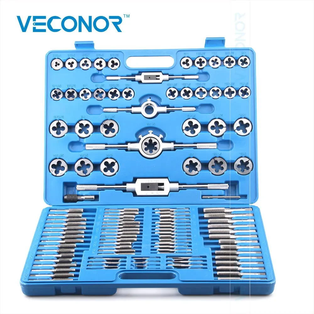 110PCS Tap and Die Set Tapping Threading Chasing Repair Tools Alloy Steel