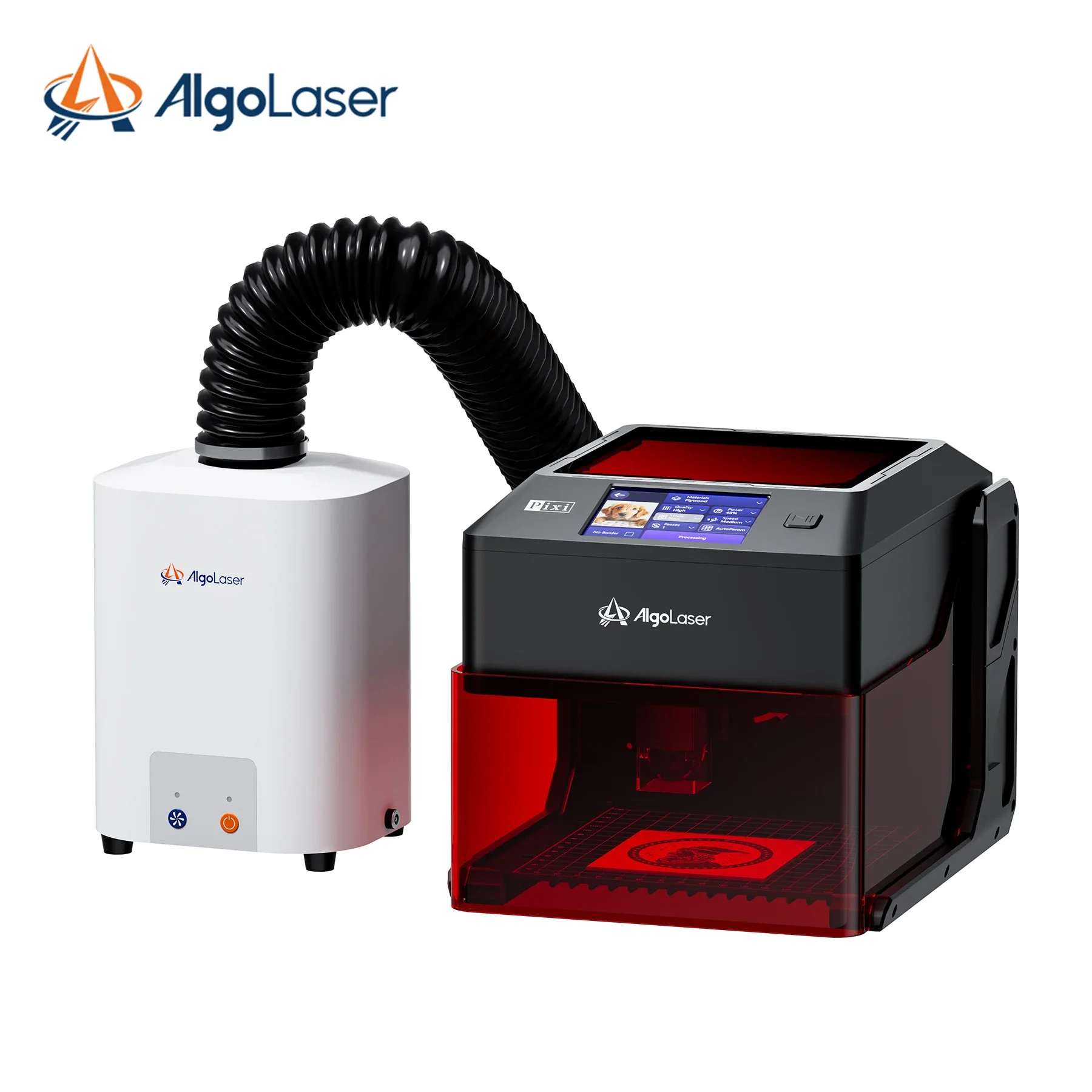 Image of Algolaser Pixi Tragbarer Mini-Laser-Gravierer Werkzeug Schneidemaschine Holzbearbeitung Graviermaschine mit 3'' Smart-Screen für DIY-Logos, Aluminium-Visitenkarten, Glas, Holz