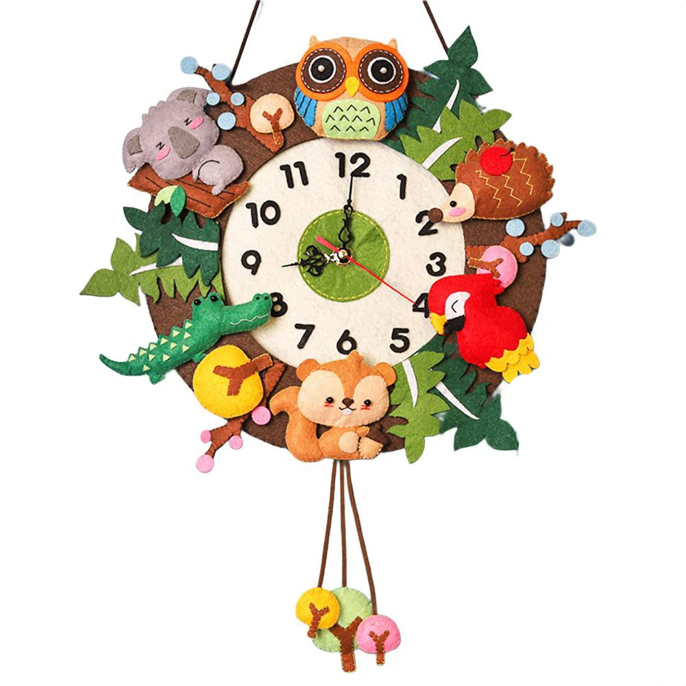 Creative Children's Wall Decor Children's Wall Decor DIY Cartoon Wall Clock Colorful Animal Clock Custom Decorative Clock