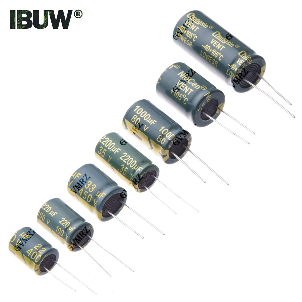 6.3V 10V 16V 25V 35V 50V 63V 100V 160V High Frequency Low ESR Aluminum Capacitor 100UF 220UF 330UF 470UF 680UF 1000UF 1500UF