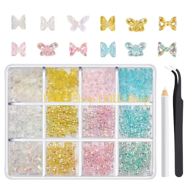 L8RD 1box Chuyên nghiệp Nails Charm cho Nails Nails Nhinestones Trang trí móng tay