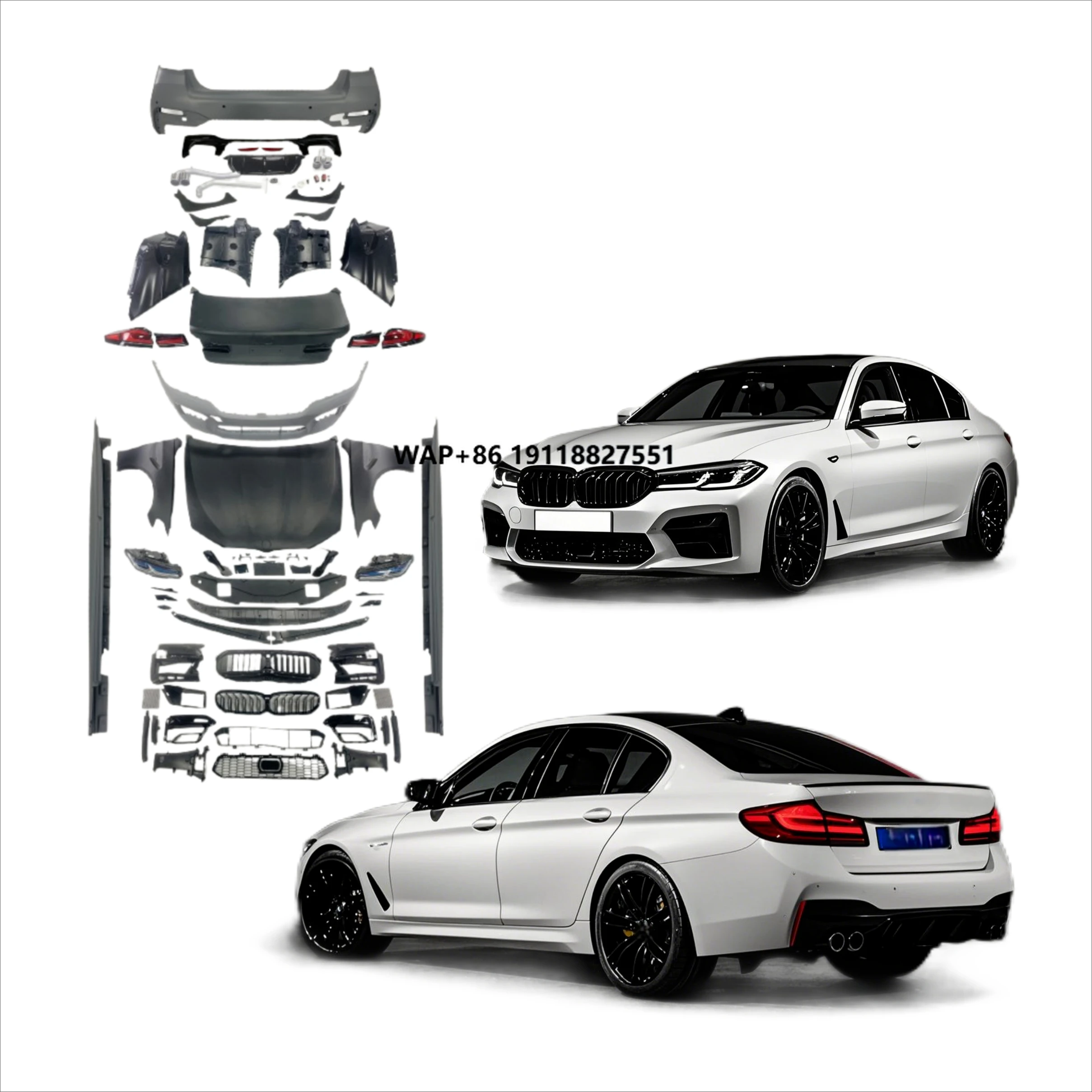 

New Arrival 2025 for 5series Bodykit F10 F18 2010-2017 Upgrade to G30 LCI M5 1:1 Bodykit Front and Rear Fenders Cut Version