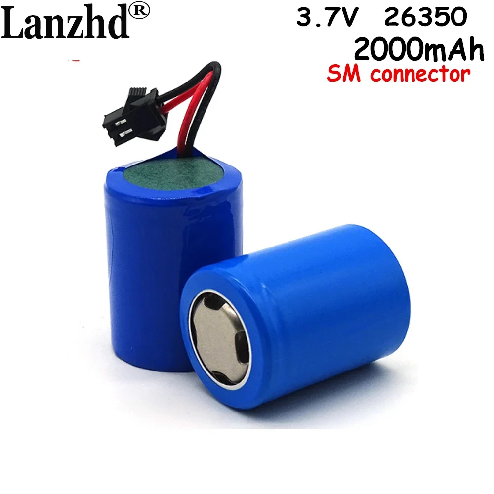 

1-12pcs 26350 Lithium Battery 2000mAh 3.7V For Flashlight LED lamp mask banknote detector amplifier Power tools