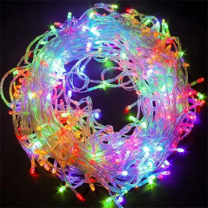 AC110V 220V 100 LED 10M String Light Christmas Wedding Party Decoration Lights Garland Outdoor Waterproof Led Lamp 9 Colors