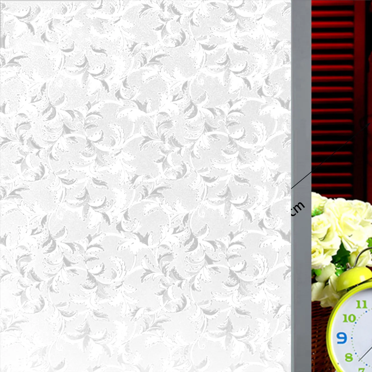 1 Roll 45X100Cm Uv Blocking Pvc Window Stickers Heat Control Privacy Film For Home Office 3D Plant Pattern Window Sticker Decor