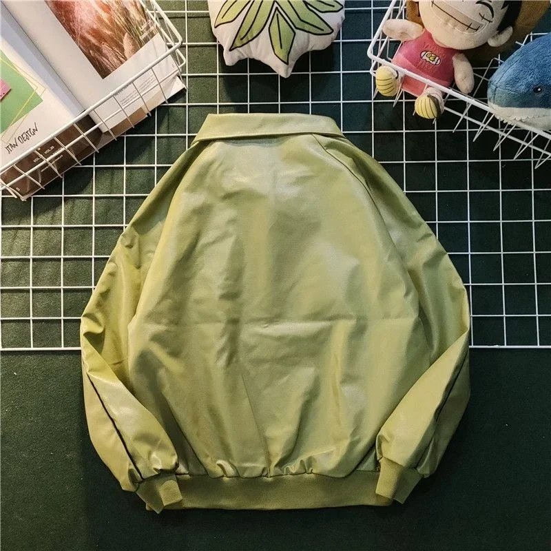 

Японская куртка из искусственной кожи, мужская байкерская куртка большого размера, бейсбольная куртка, гибридная уличная одежда, острый стиль для мужчин ​