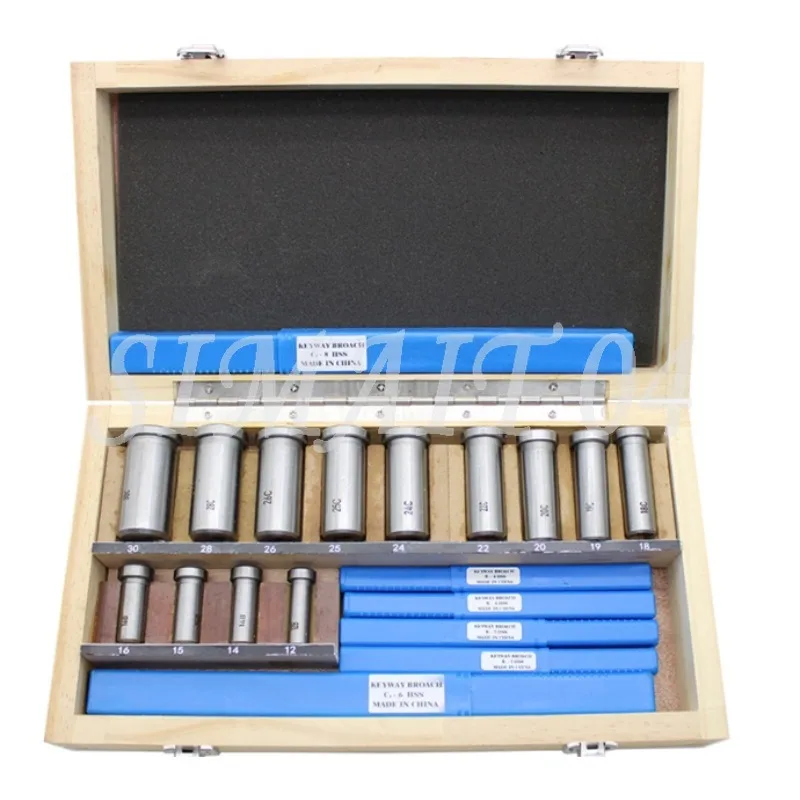 22-Piece Set Metric Imperial Broaching Broach Accessories, Keyway Push Knife Set