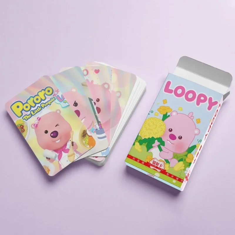 50pcs loopy anime periferiche cartoon cute laser card creative kawaii collection LOMO card flash card giocattoli per bambini all\'ingrosso