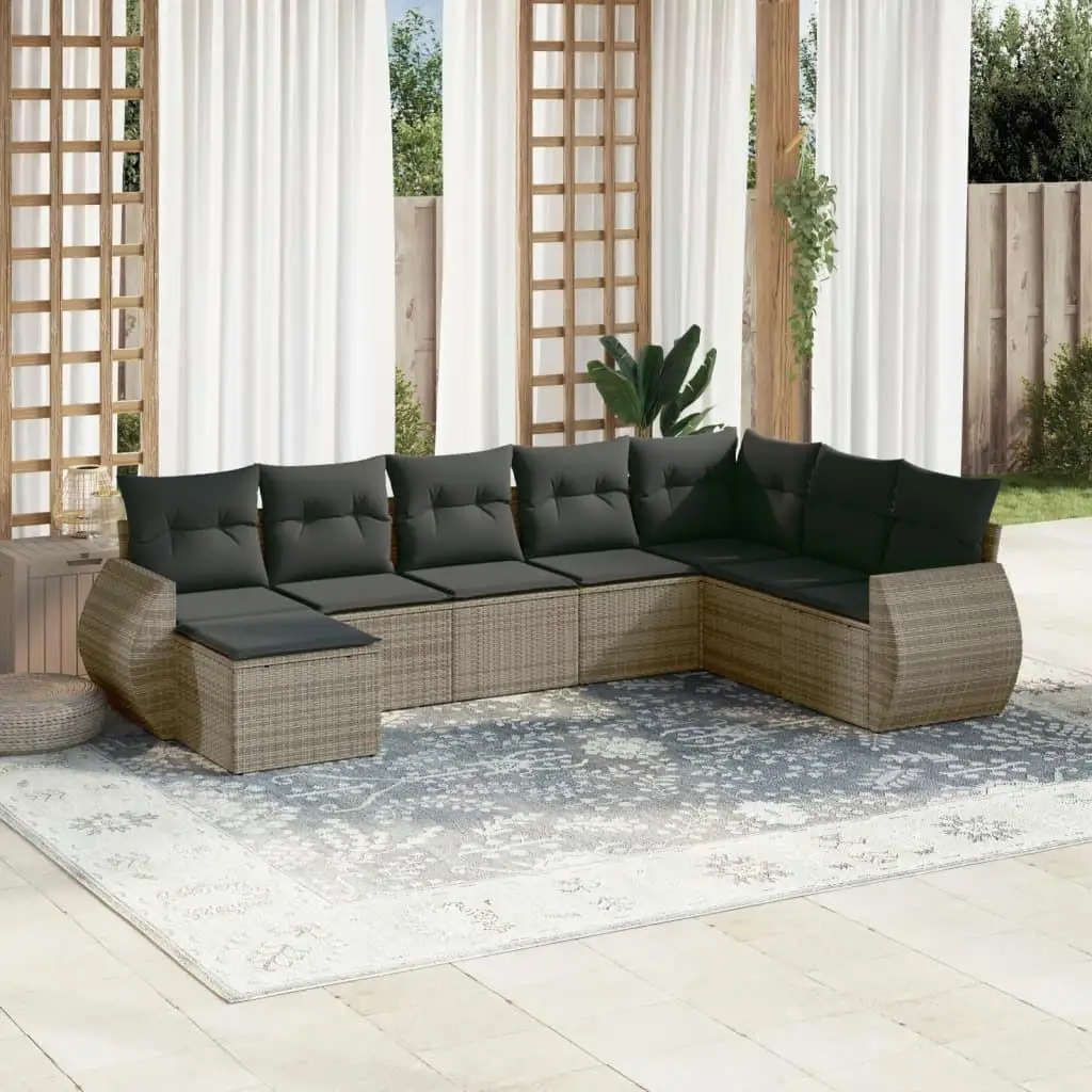 

Modular Grey PE Rattan Medium Garden Sofa Set Comfortable Outdoor Seating Furniture