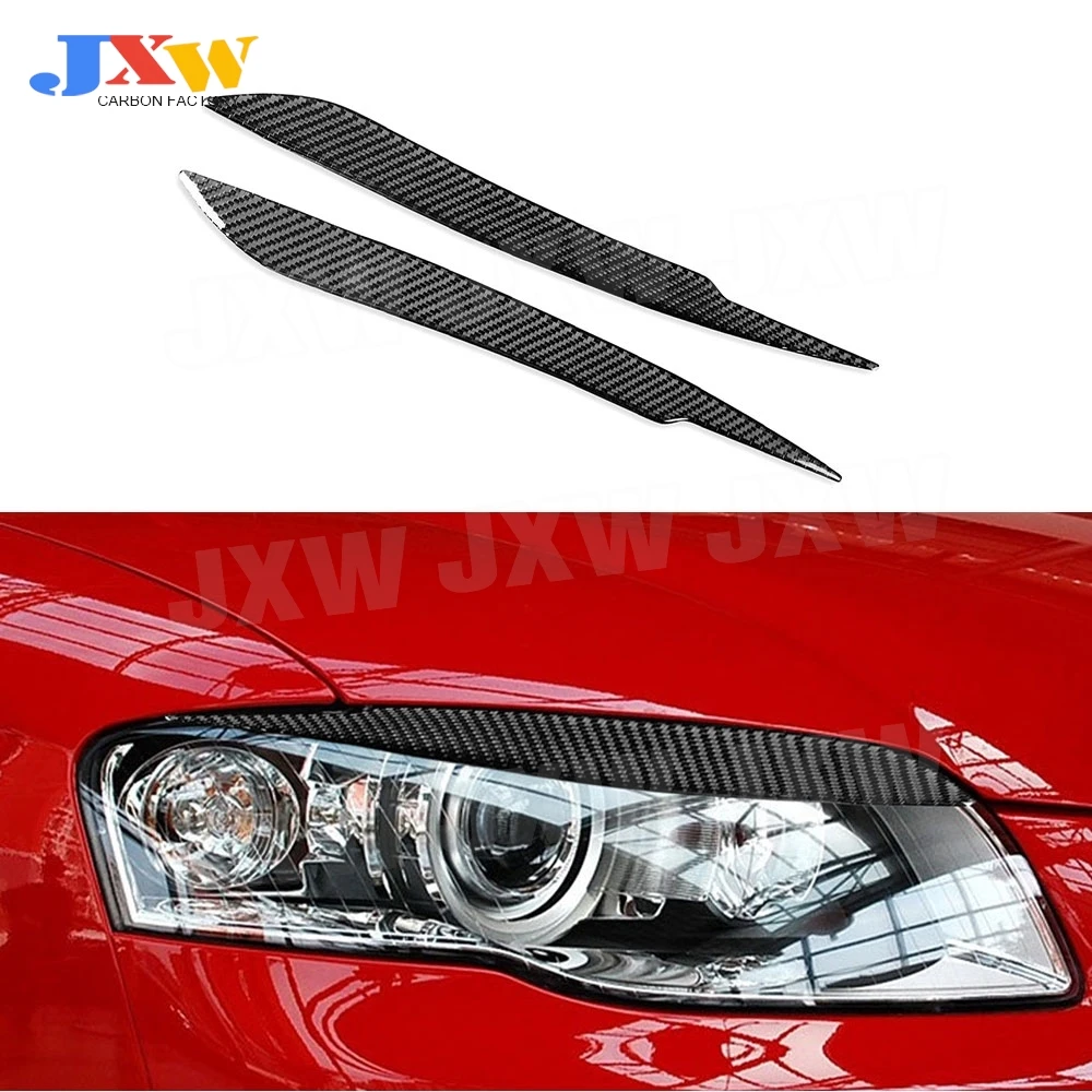 

Carbon Fiber Car Front Bumper Foglamp Eyelid Eyebrow Trims for Audi A4 S4 B7 Sedan 2006-2007 Car Styling