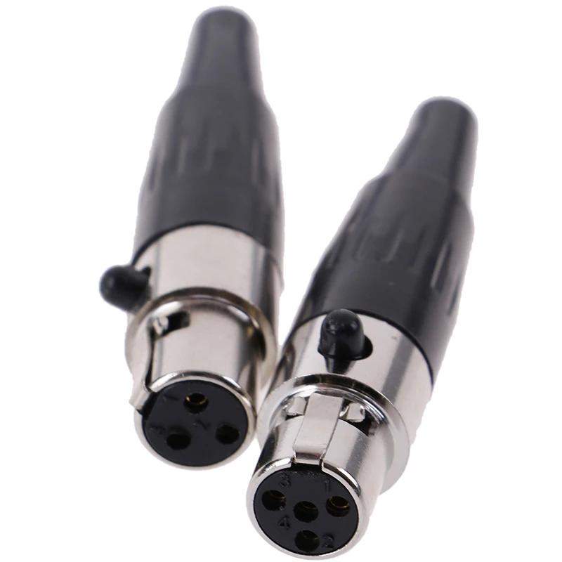 Hot Sale 1Pc Mini XLR 3 4 Pin Female Plug Small XLR Audio Microphone Connector for MIC