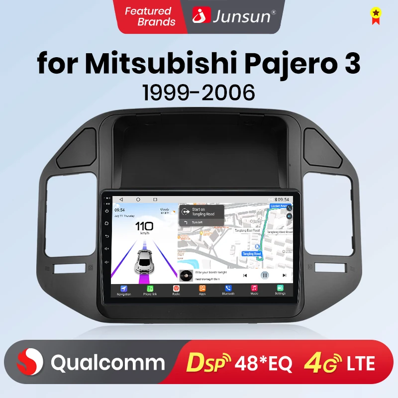 Junsun Android13 Qualcomm 8 Core Wireless CarPlay for Apple Android car Car Radio For Mitsubishi Pajero V60 V68 V73 1999-2006