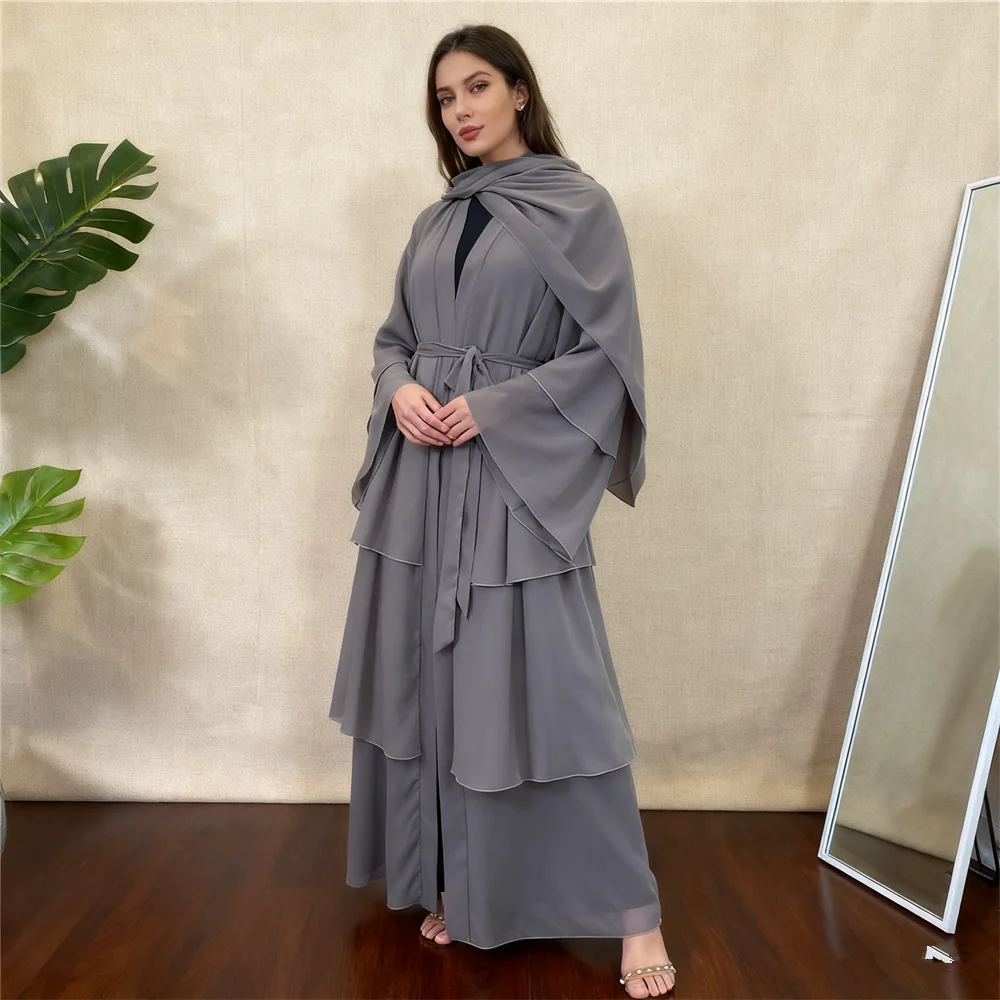 

Новая шифоновая Абая Дубай Исламский женский кардиган Халат Ближний Восток Арабские Абая для женщин Рамадан Ислам Одежда Кимоно Kebaya Ид