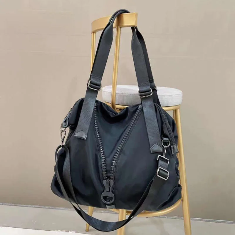 Large capacity nylon leisure women bag 2024 new single shoulder bag travel bag large zipper broadband crossbody bag