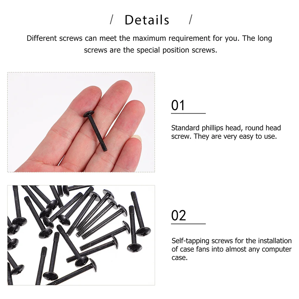 

30 Pcs Cooling Screws Self Tapping Computer Screw For Case Fan Case Fan Air Cooler Mounting Bolts Notebook PC Group