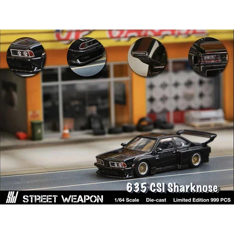 SW 1:64 635 CSI Sharknose E24 Modified Diecast Diorama Car Model Collection Miniature Toys Street Weapon