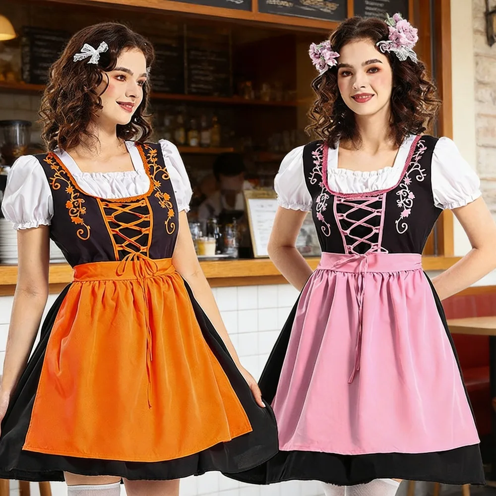 

4 Colors German Munich Oktoberfest Parent Child Costumes Short Skirt Suits Carnival
