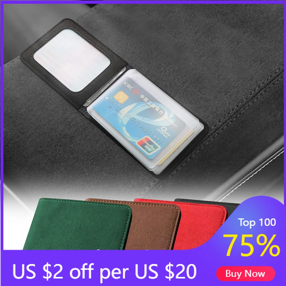 

2026 Hot Car Sticker Car Ultra-Thin Leather Driver License Holder ID Card Bag For Citroen Celysee C6 C3 C5 C1 C2 C4 Aircross Pic