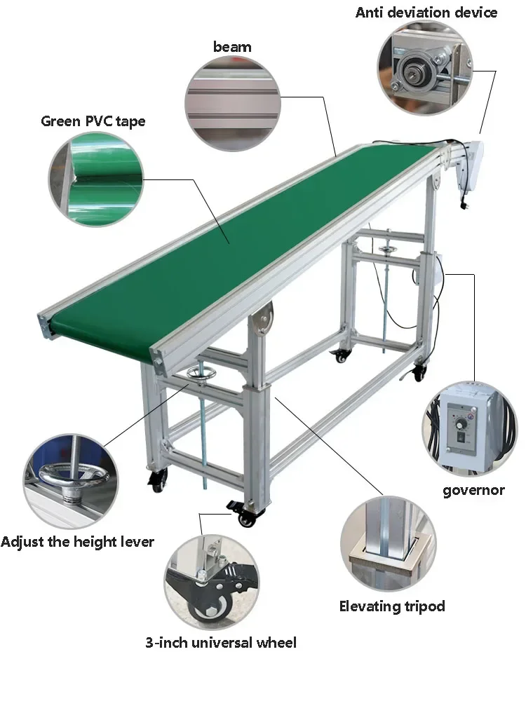 

PVC Conveyor Belt Machine 3-Meter-Long Aluminum Alloy Adjustable And Adjustable Lifting Assembly Line Conveyor