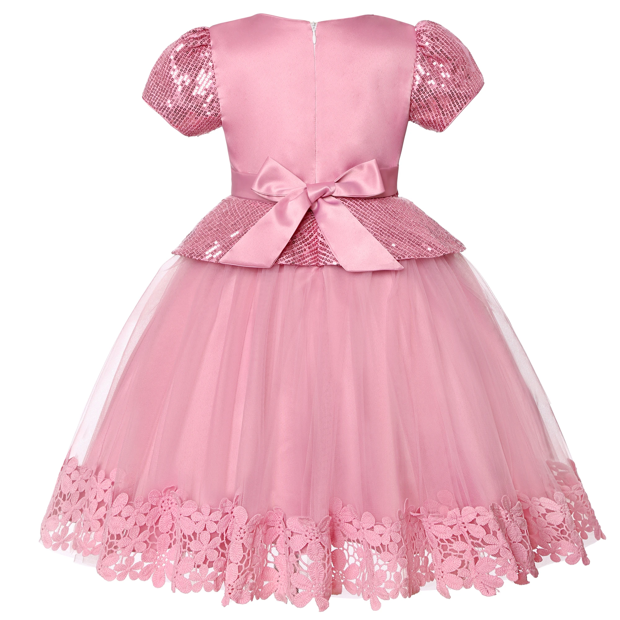 The New Children\'s Sequined Dress Bow Gauze Gauze Gauze Puffy Dress Little Girl Birthday party Dress Performance