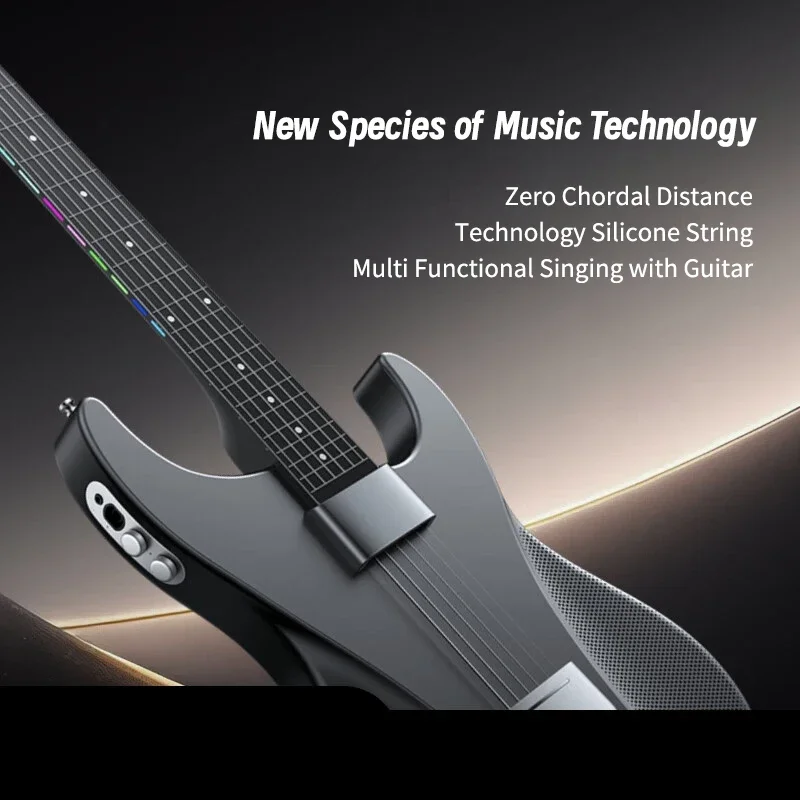 Huasheng 2024 Hot Intelligent Digital Semi-automatic Guitar Zero Pain Sensation Removable Neck Technology Silicone String