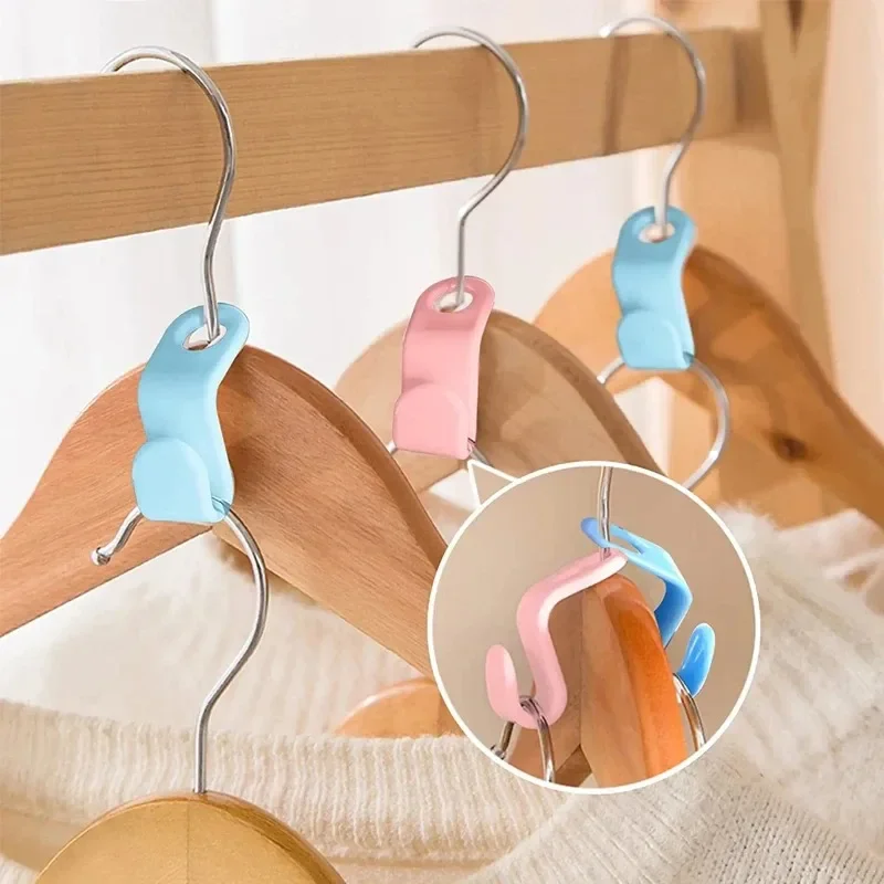 5/50PCS Clothes Hangers Connector Hooks Mini Antislip Plastic Hooks Cascading Hangers Hooks Wardrobe Organizer Space Saving