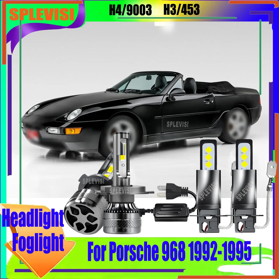 

LED Headlight Fog Light H4/9003 H3/453 aluminum Ensuring Safer Night Driving, Plug and Play For Porsche 968 1992 1993 1994 1995