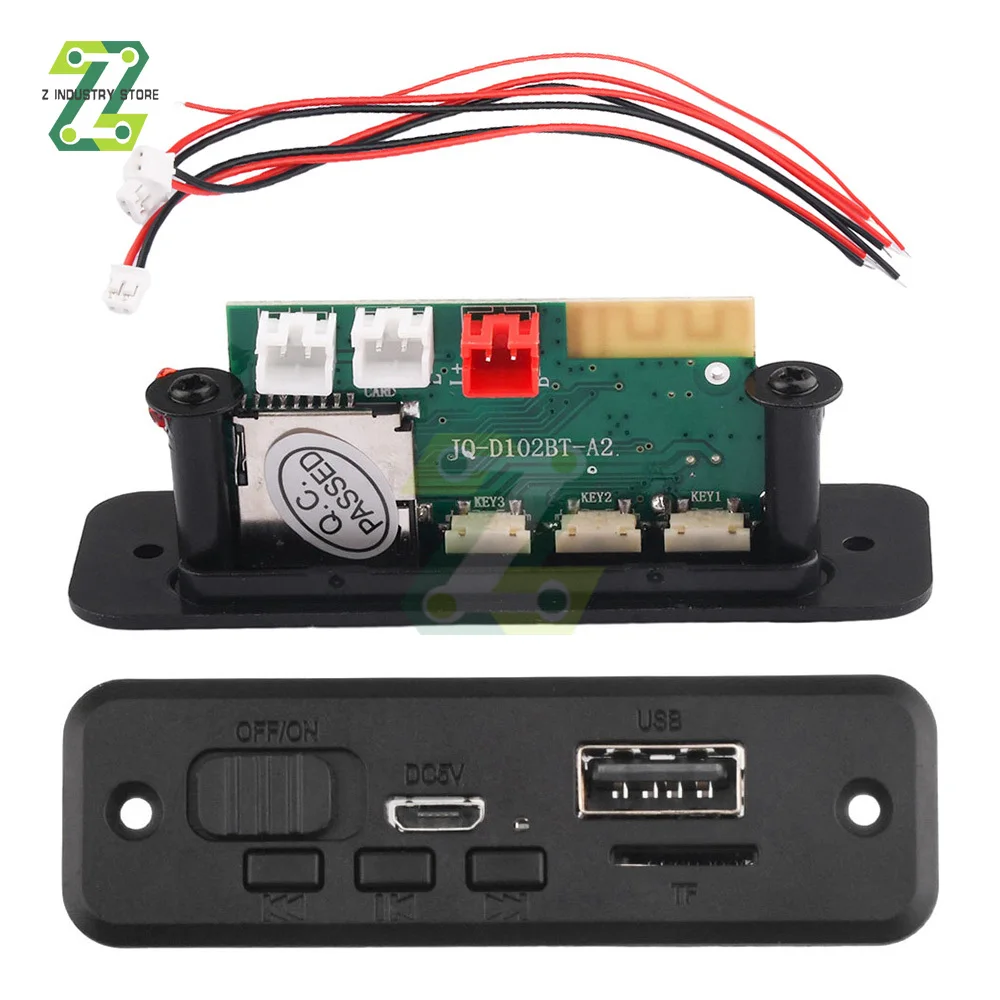 

5V Bluetooth 5.0 MP3 Player Decoder Board Car FM Radio Module 2*3W 6W Amplifier Support FM TF USB Handsfree Call