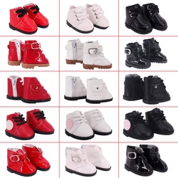 5Cm Zipper Buckle PU Doll Shoes Ankle Boots For 14 Inch Doll&1/6 BJD 20cm Cotton Doll 30-33cm Paola Renio Girl`s Toy Russia Gift