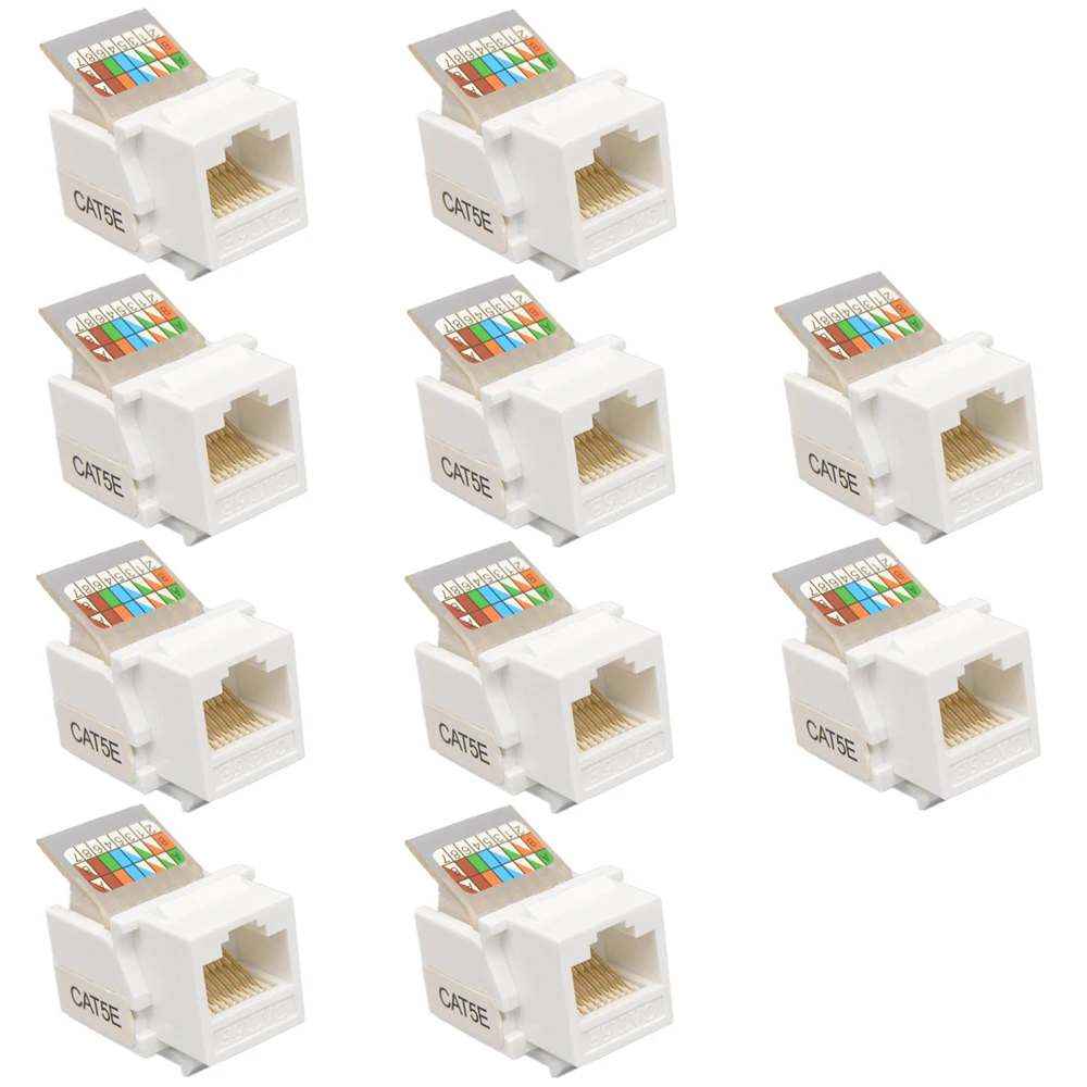 10PCS RJ45 Cat5e Network Cable Computer Information Panel Socket Module Wall Plug UTP