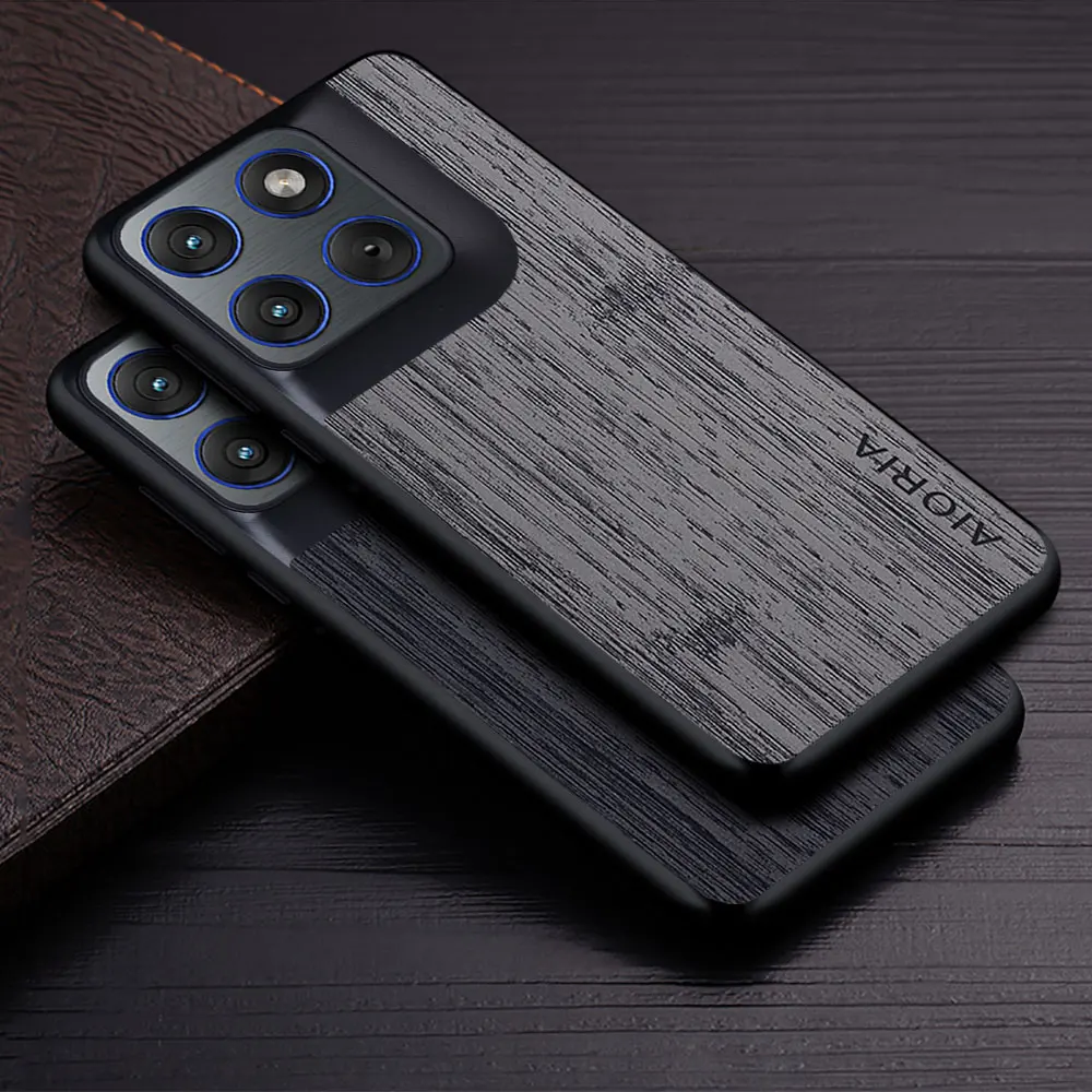 Funda para Motorola Moto Edge 70 funsion Moto G56 G86 Power, funda de cuero PU con textura de madera, para Moto Edge 70