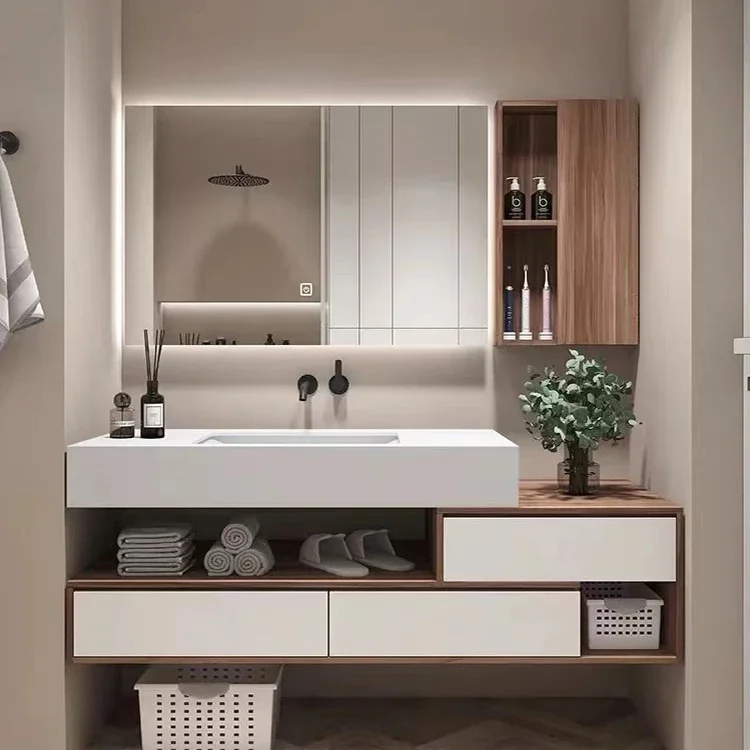 

Custom Luxury Vanity Counter Wall-mounted Bathroom Cabinet