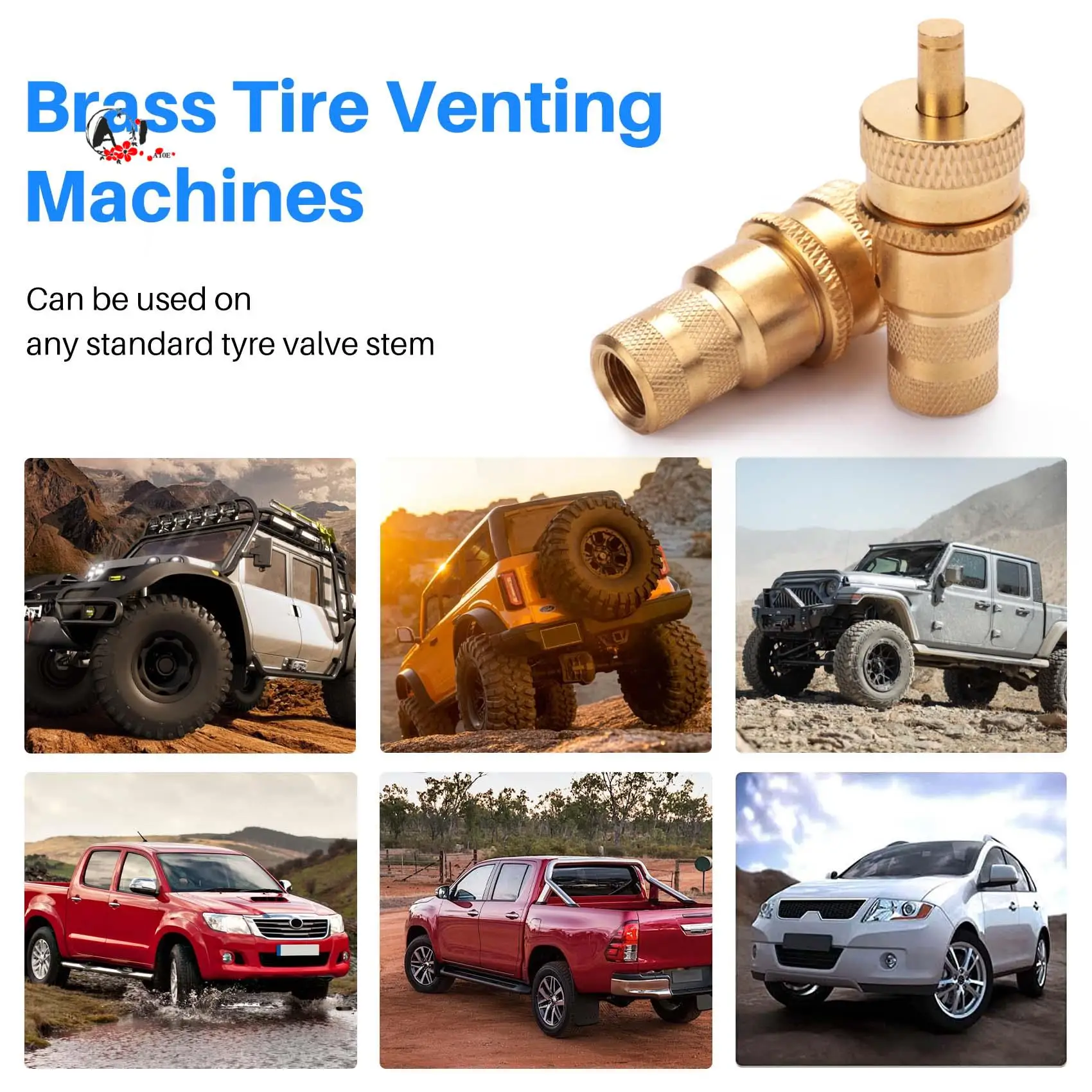 

A10E-4Pcs Offroad Brass Tire Venting Machine S Kit Automatic 6-30Psi Tyre Tire Pressure Relief Valve Deflators Bleeder Valve