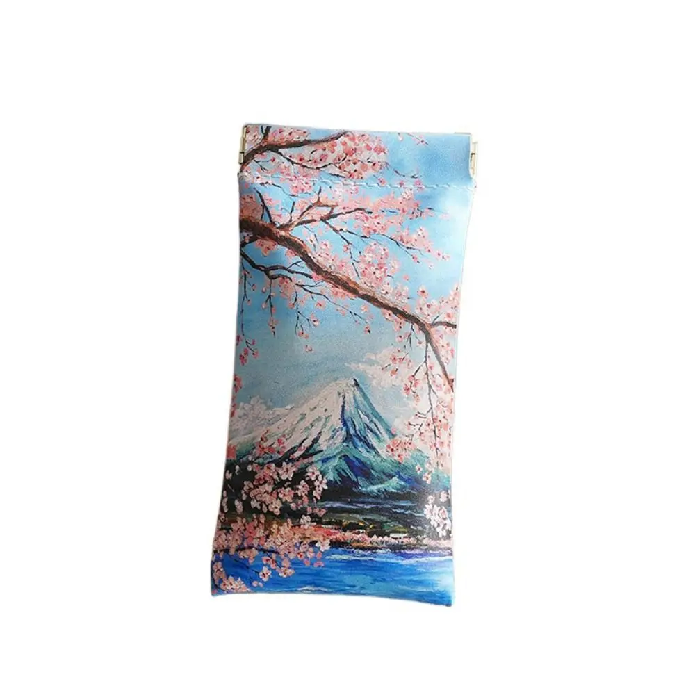 Automatic Closing Sun Glasses Case Artistic Oil Painting Sunglasses Protective Cover Soft Shell Waterproof Glasses Box Feamle