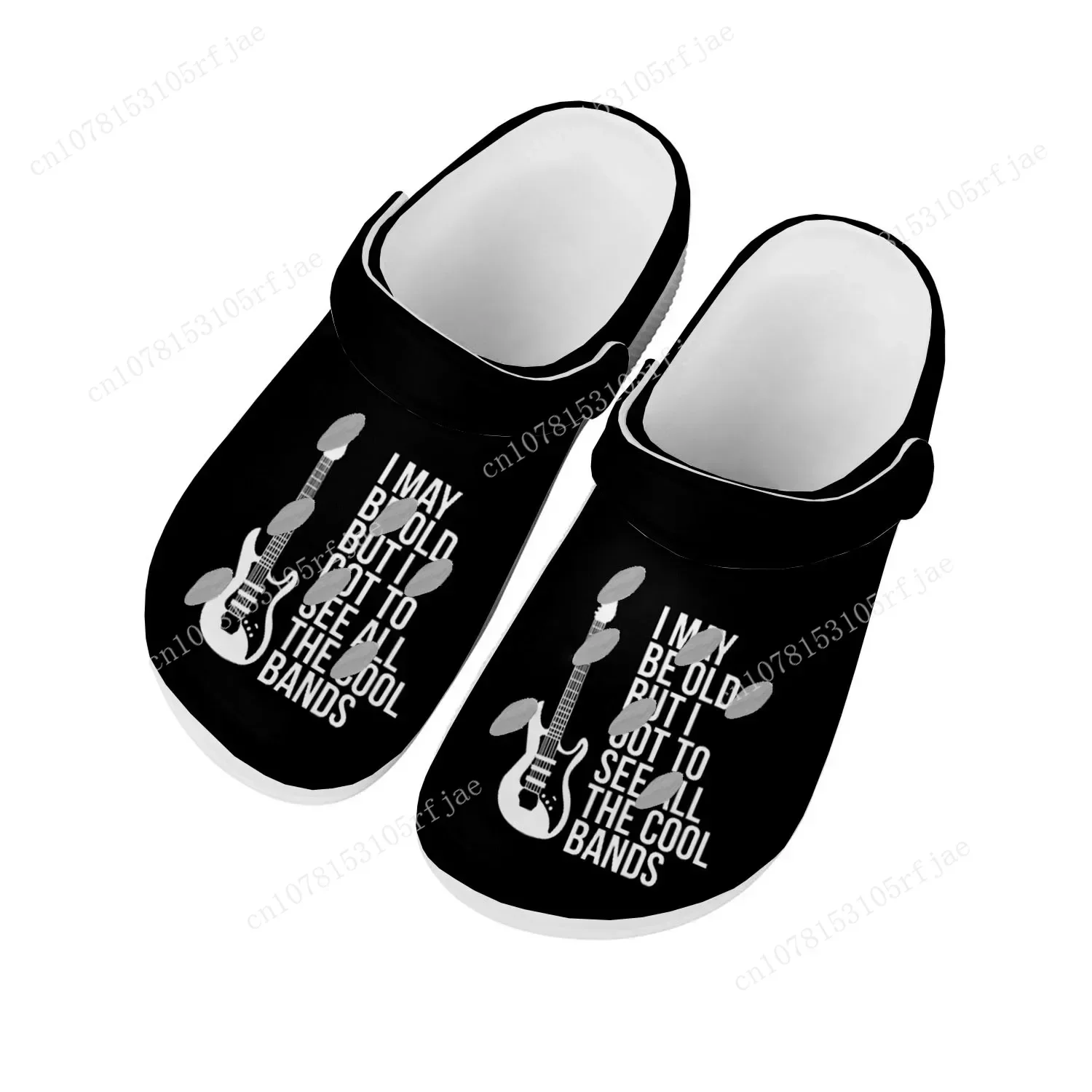 

I May Be Old But I Got Bands Home Clogs Custom Water Shoes Mens Womens Teenager Shoe Garden Clog Breathable Beach Hole Slippers