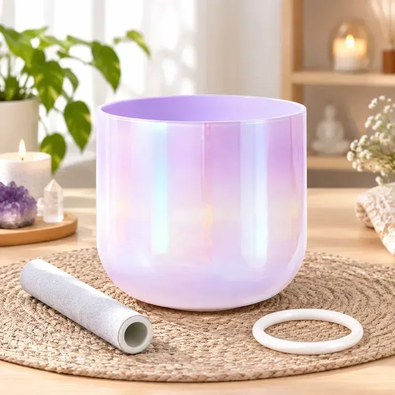 STAR LINK 7 Inch Purple Nebula Crystal Singing Bowl - Sound Therapy Meditation Instrument Includes Mallet for Healing And Relaxa