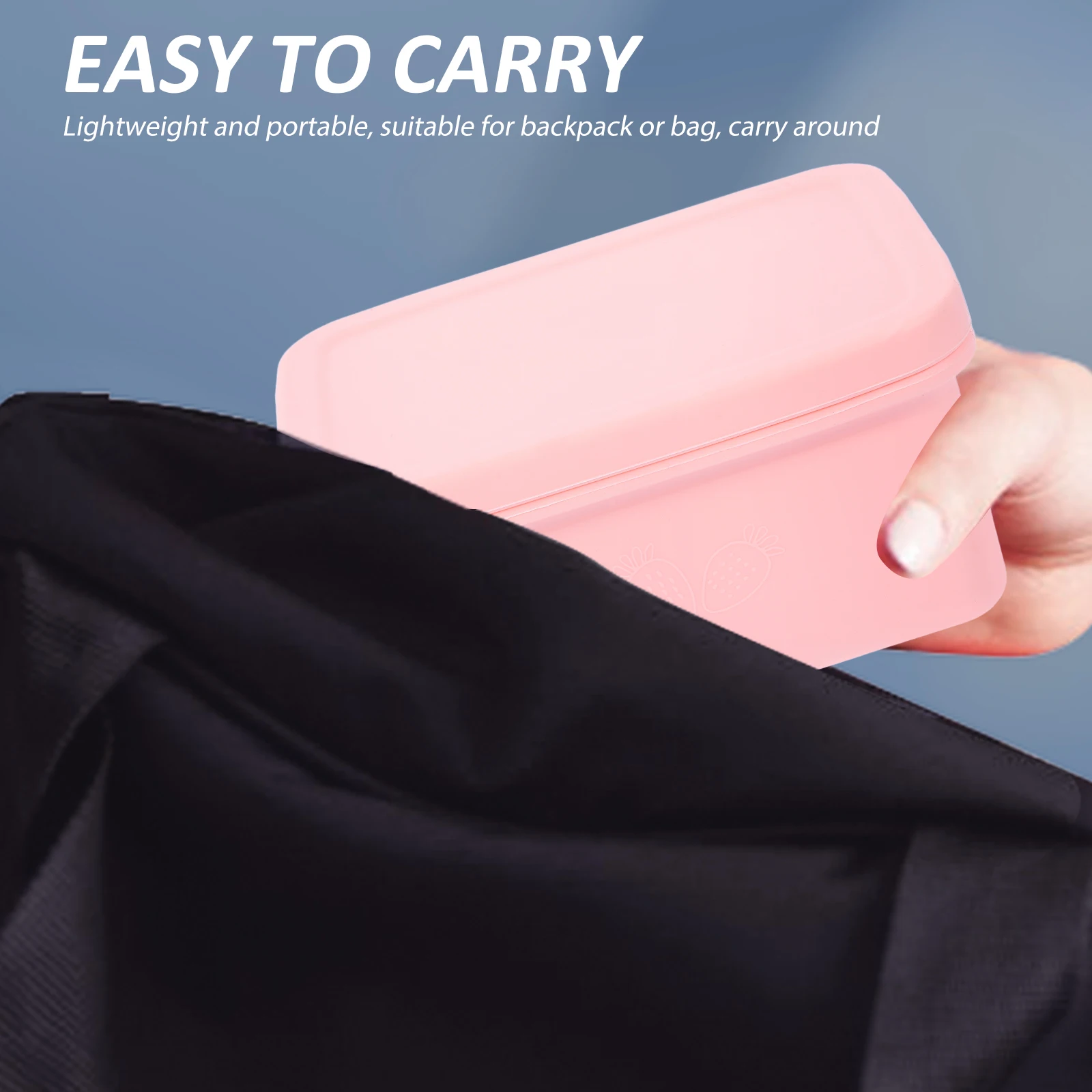 

Lunchbox Silicone Storage Container Heating Food Jar Pink Sealing Boxes Meal Prep Containers