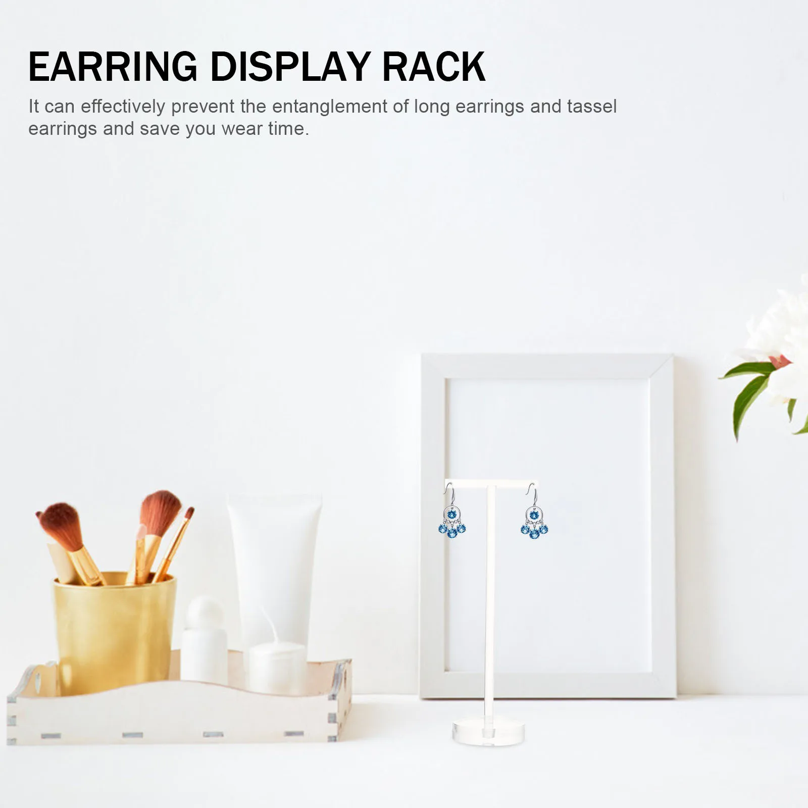 

1 шт. Т-образная акриловая стойка для сережек, держатель для хранения ювелирных изделий, органайзер для сережек, украшение для рабочего стола, ювелирный магазин