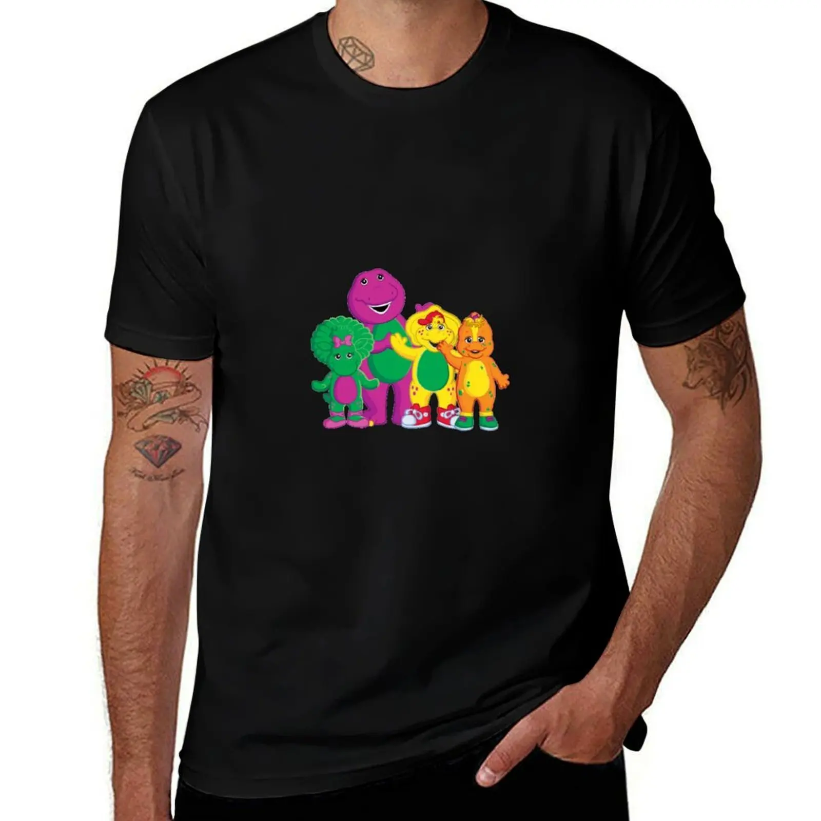 

Футболка Barney the Dinosaur and Friends, хлопковая футболка, мужская футболка из 100% хлопка, футболка люксового бренда