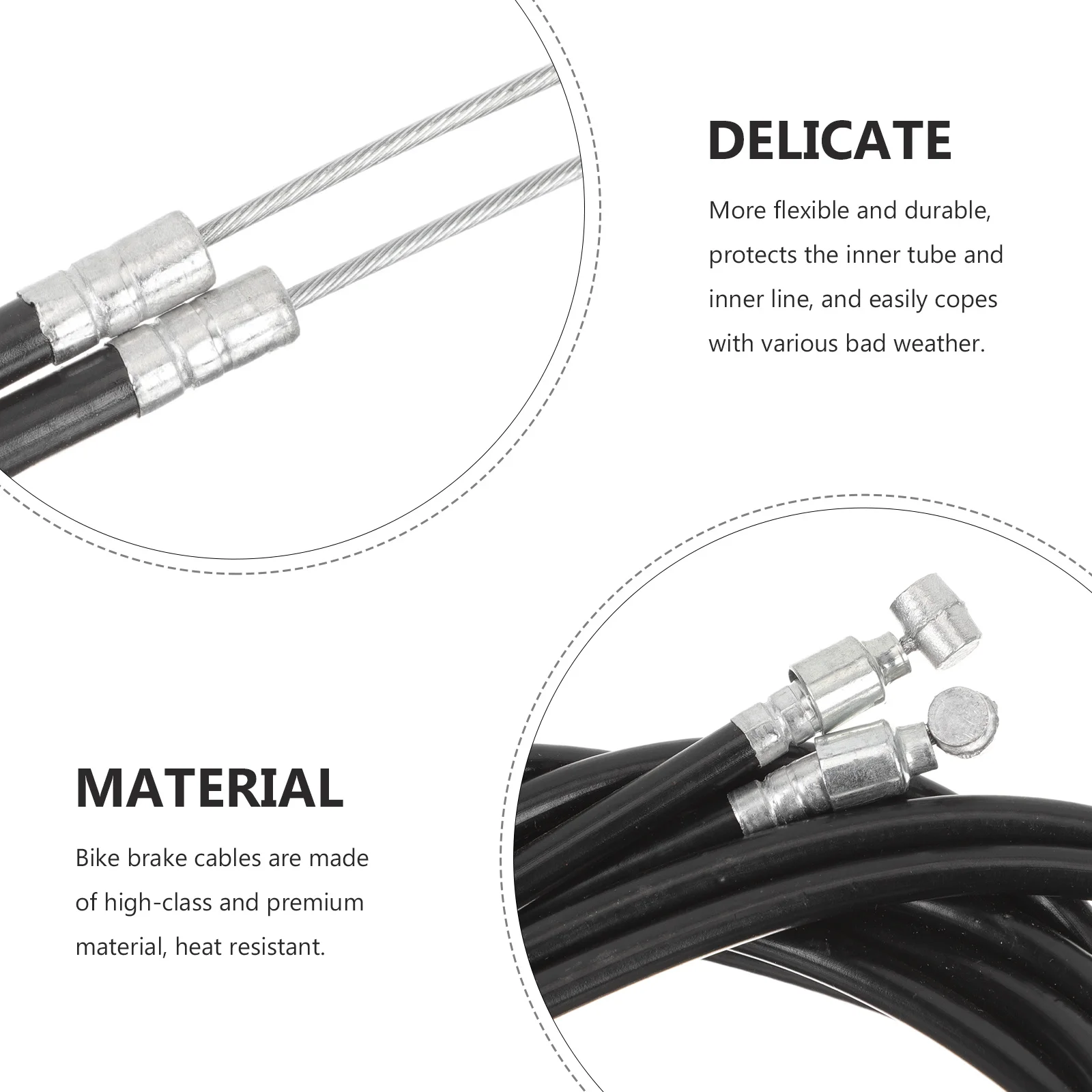 

1Set Bike Brake Cables Durable Heat Resistant Universal Inner Cable for Mountain Road Foldable Bikes Suitable Various Weather
