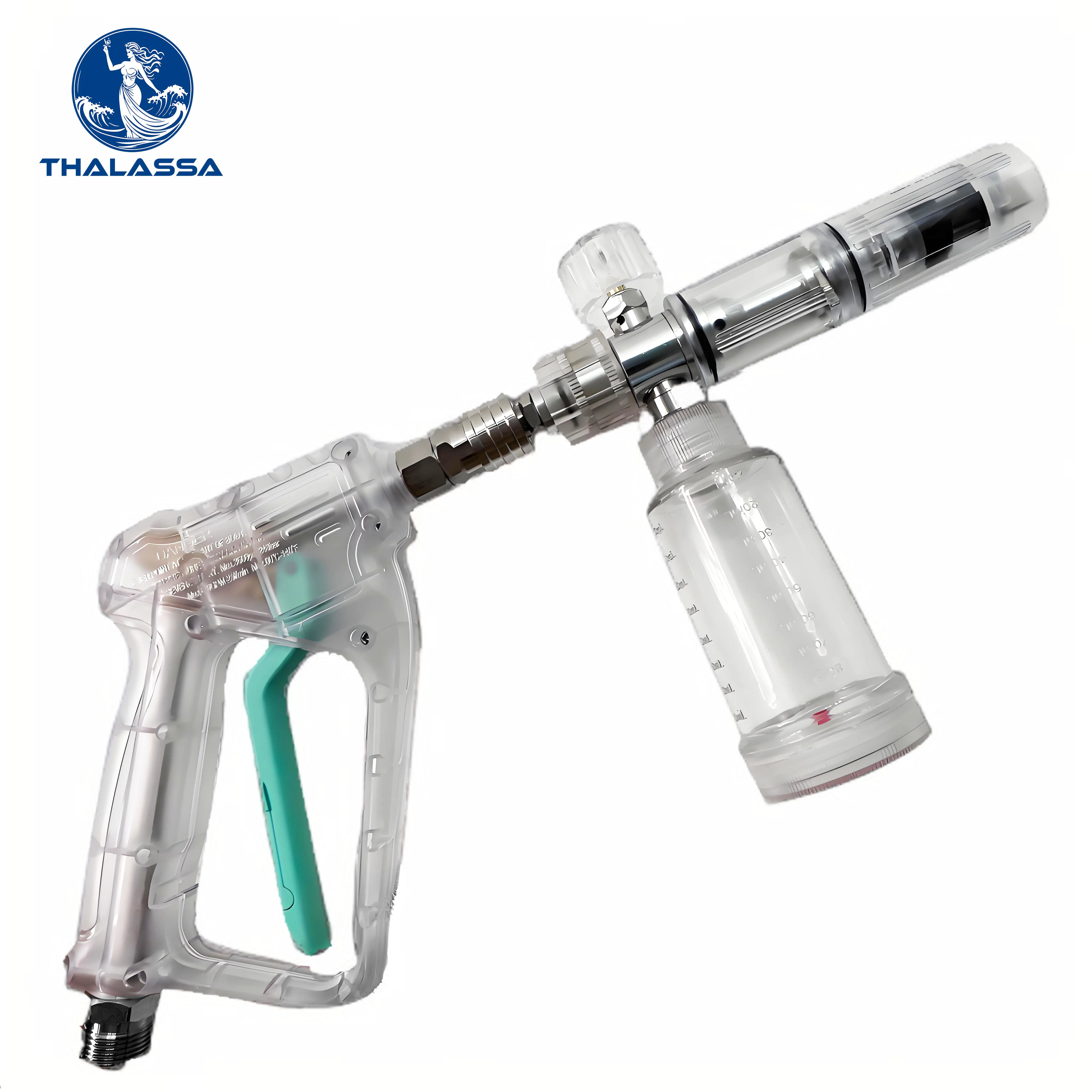 

Прозрачный водяной пистолет высокого давления с пистолетом-распылителем для пены и насадкой для пены для бытовой и коммерческой автомойки