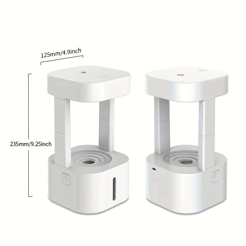 1 шт., 580 мл, мини-милый увлажнитель с автоматическим отключением, антигравитационный увлажнитель с каплями воды, распыляющий прохладный туман - тихий, красочный, испарительный Hu