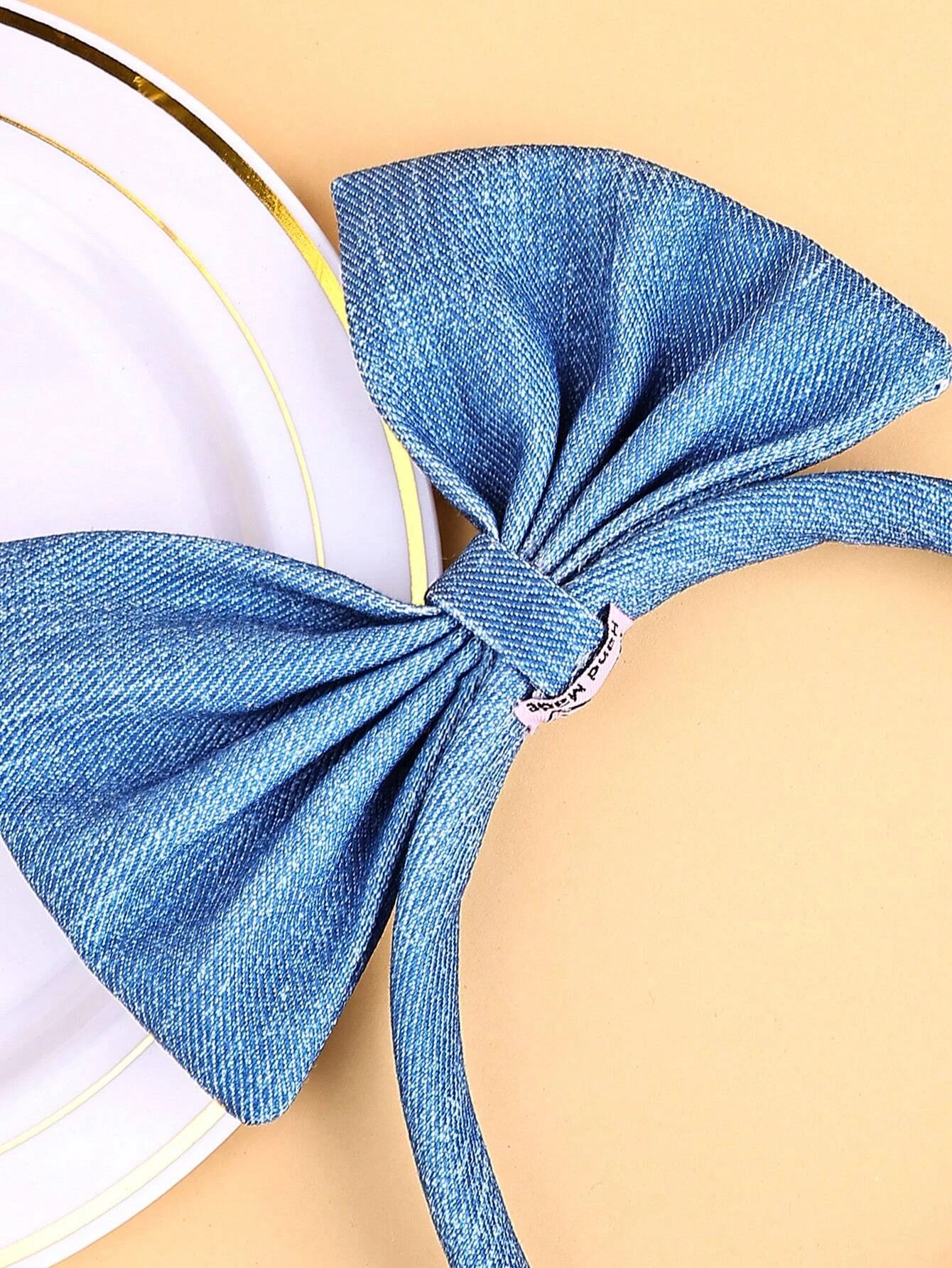 1PC Girls Butterfly Knot Headband Navy Blue Fabric Pouch and Colorful Pearl Embellishment for Kids Hair Bands Headwear