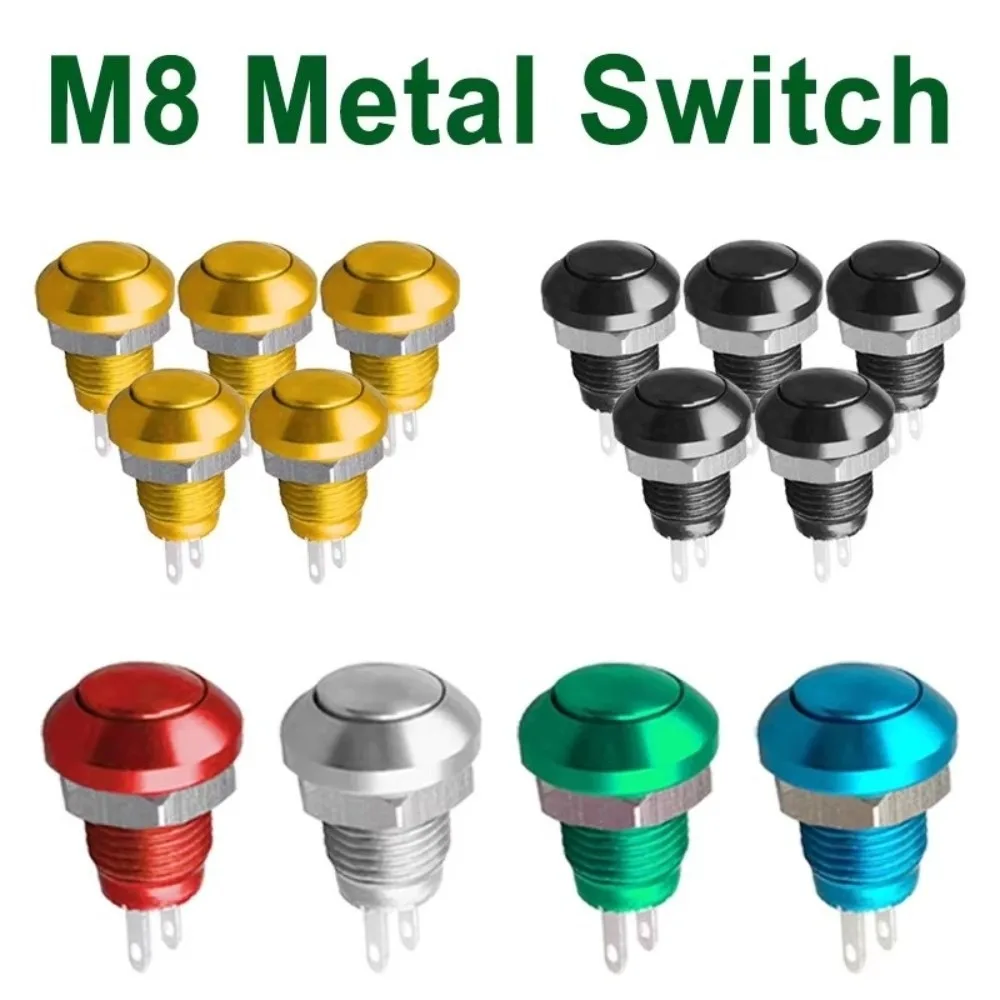 1Pc Metal Push Button Switch Self-Reset 8mm Self Reset Switch Waterproof Dome Point Switch