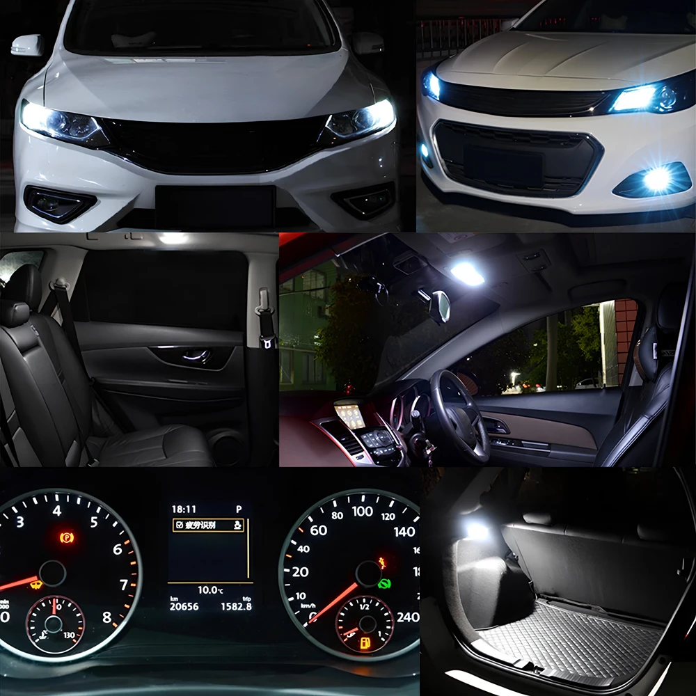1/2/4Pcs Car Led W5w T10 Parking Turn Signal Lights 194 168 COB 4smd Ultra Bright  Auto Wedge Clearance Door License Plate Light